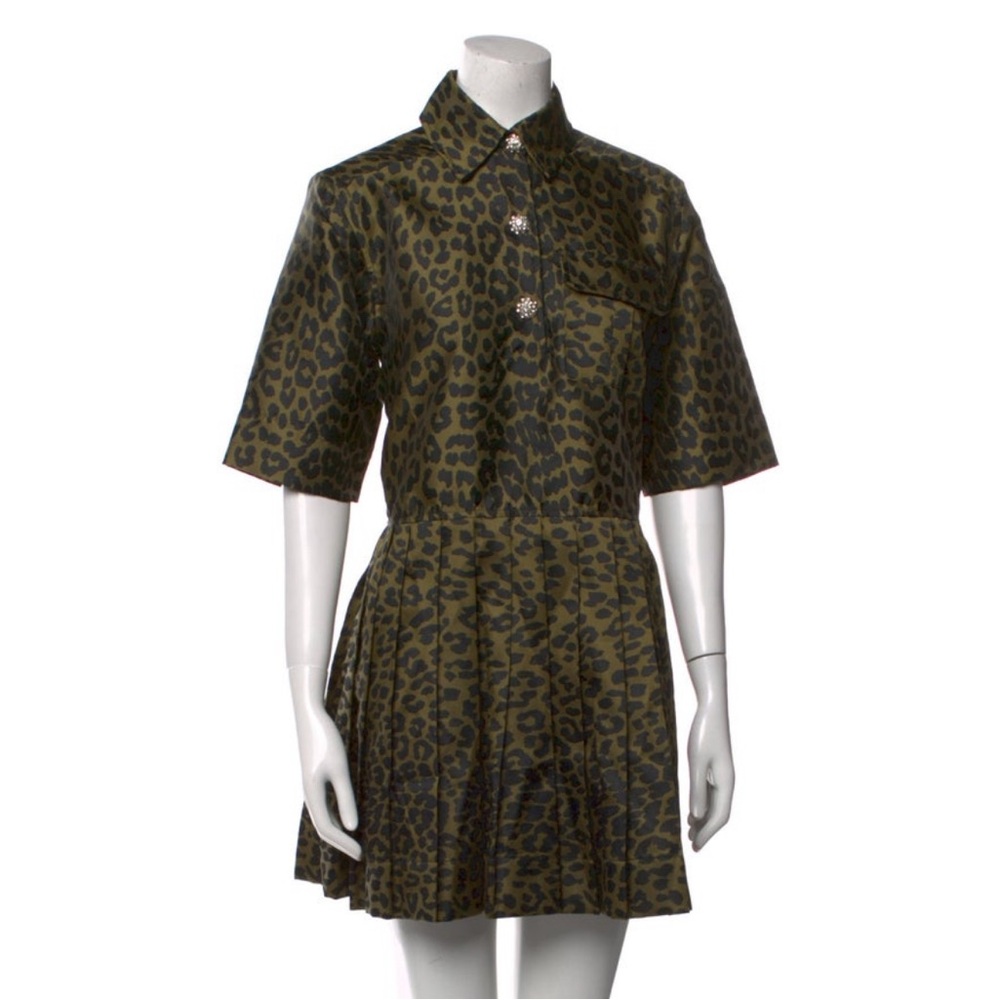 Leopard Print Short Sleeve Dress